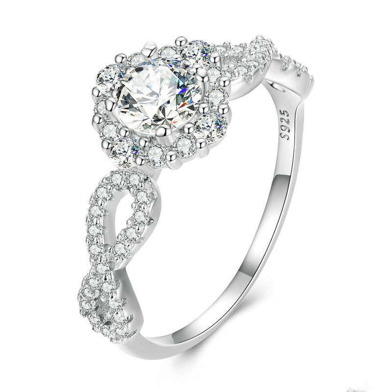 Platinum Plated Zircon Fashion Ring
