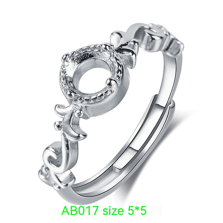 925 Silver Plated 18k Platinum Ring Frame Accessories