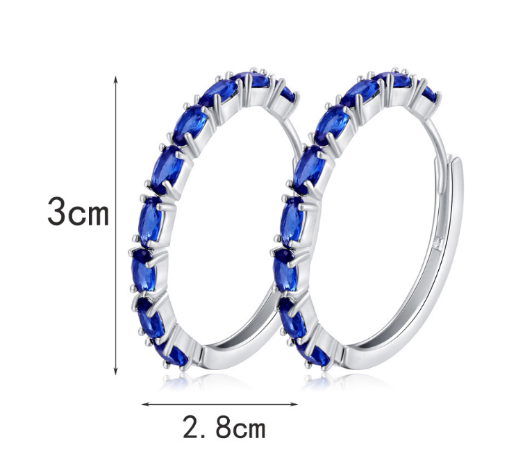 Zircon Earrings and Round Studs Set