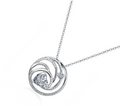 Round Eight Hearts and Eight Arrows Zircon Pendant