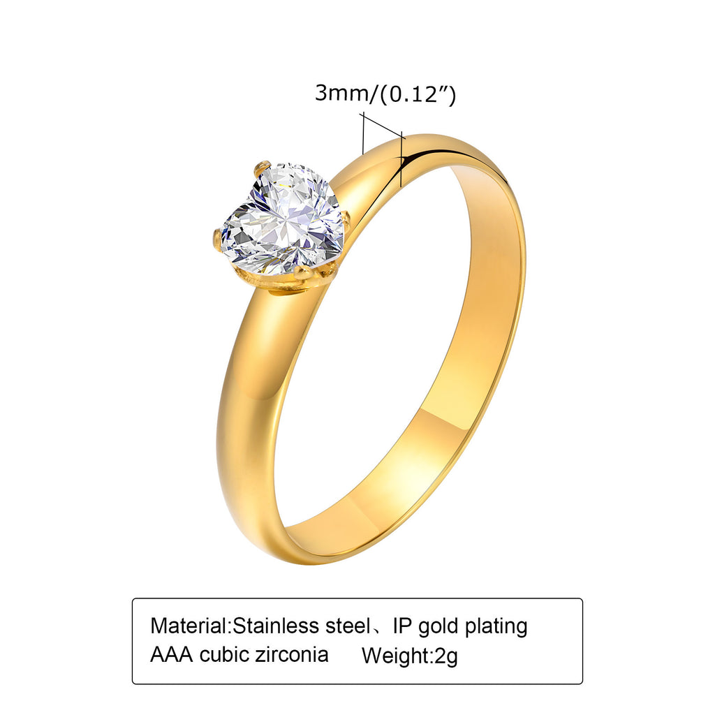 Zircon Gold Ring for Women