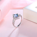 Platinum Colorful Diamond Ring (Square Design)
