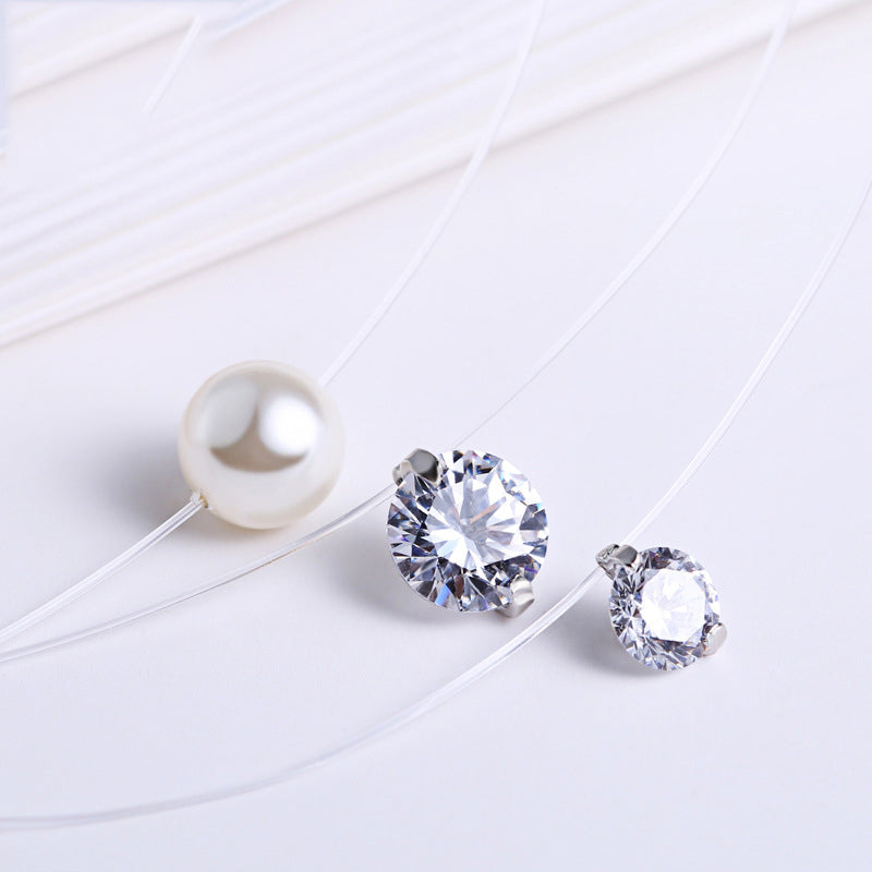Korean Style Zircon Pendant Necklace for Women