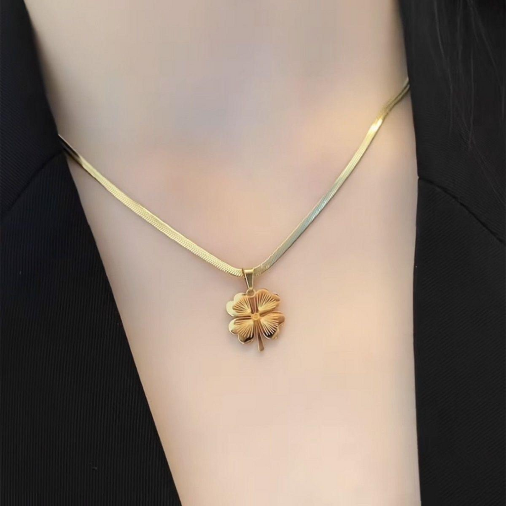 Women's Titanium Steel Clavicle Chain & Earrings Set