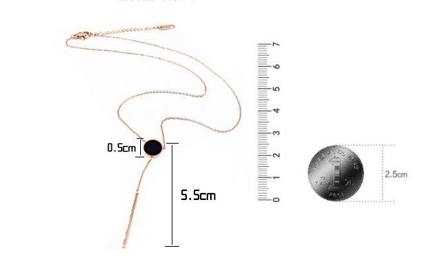 Titanium Steel Necklace with Tassel Pendant