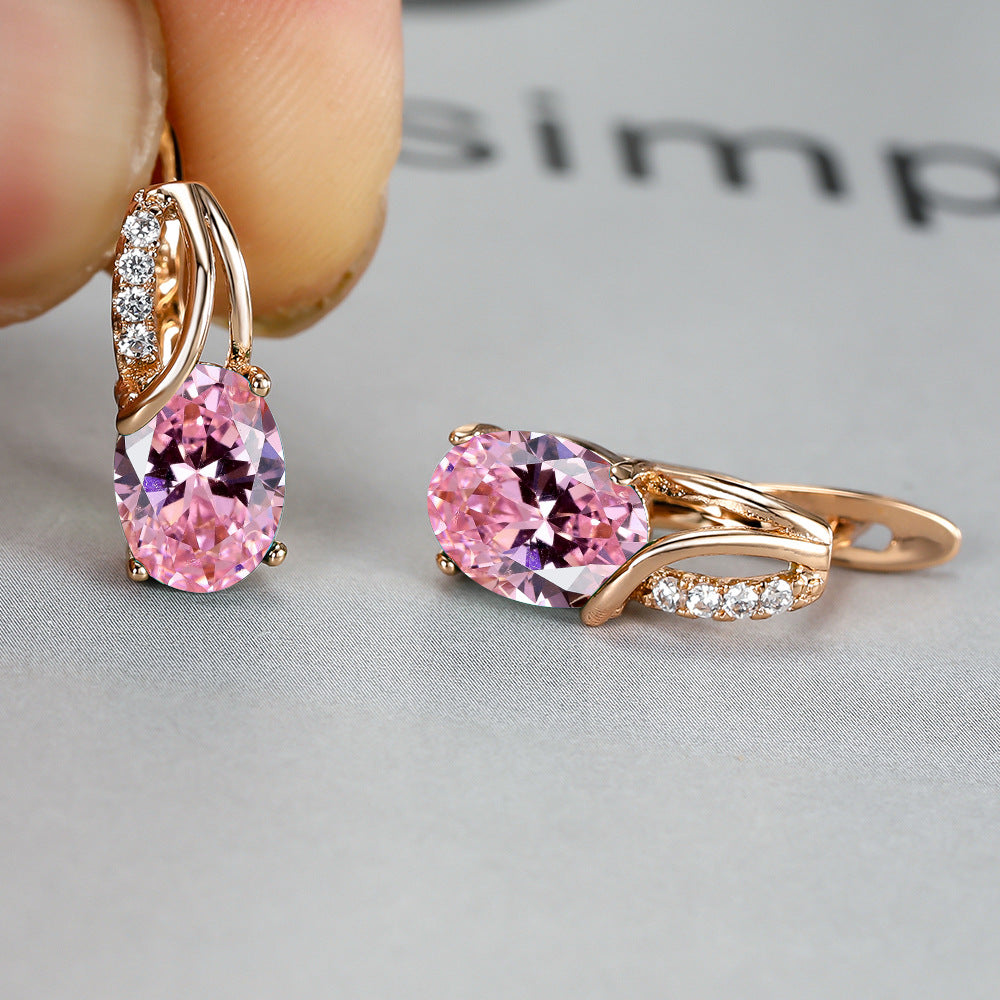 Vintage Oval Cut Zircon Earrings for Bridesmaids