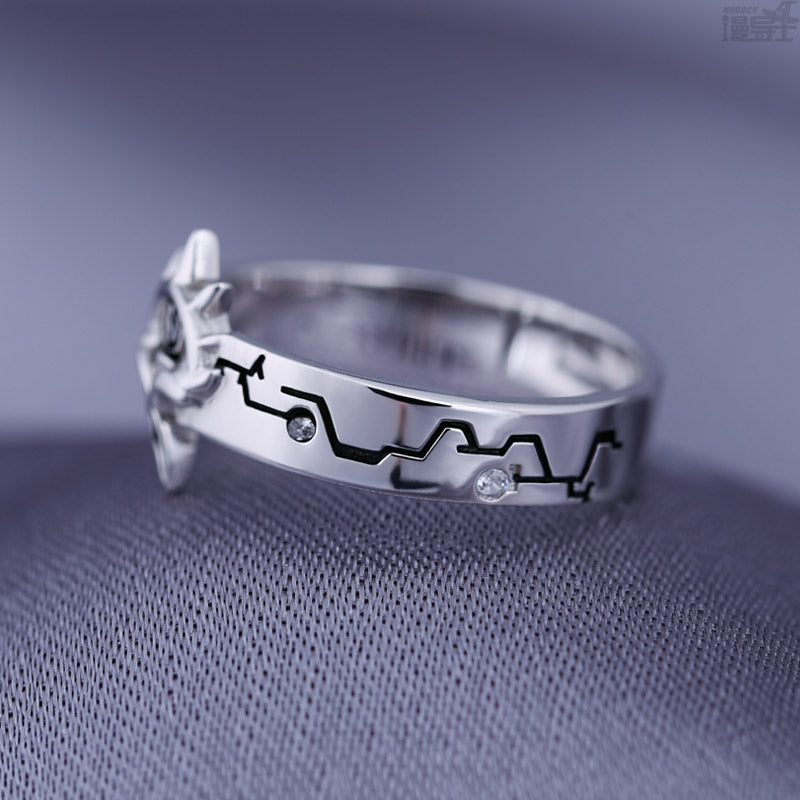 2B Silver Electroplated Platinum Sandblasted Ring
