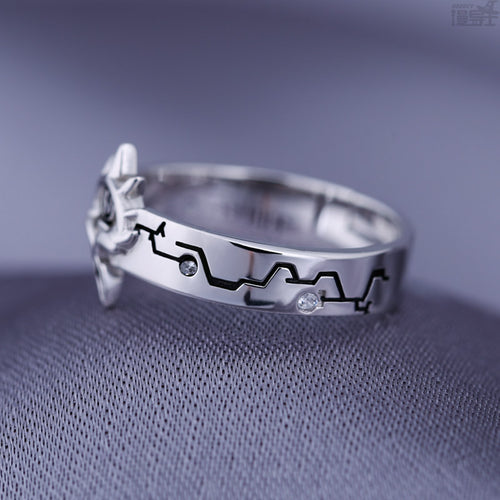 2B Silver Electroplated Platinum Sandblasted Ring