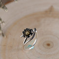 Lotus Silver Ring, Vintage Style Open Ring