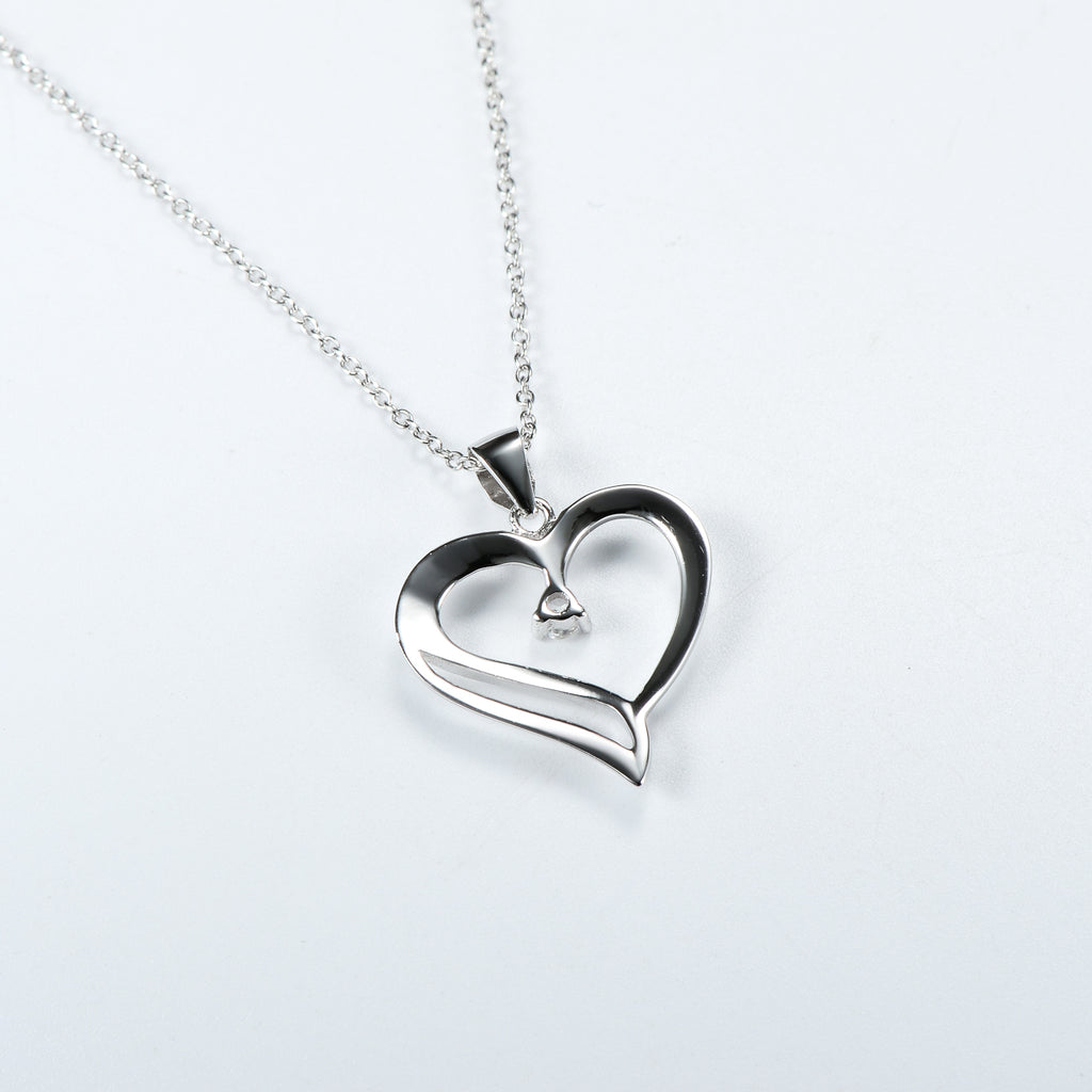 Heart-Shaped Necklace with 925 Sterling Silver Pendant