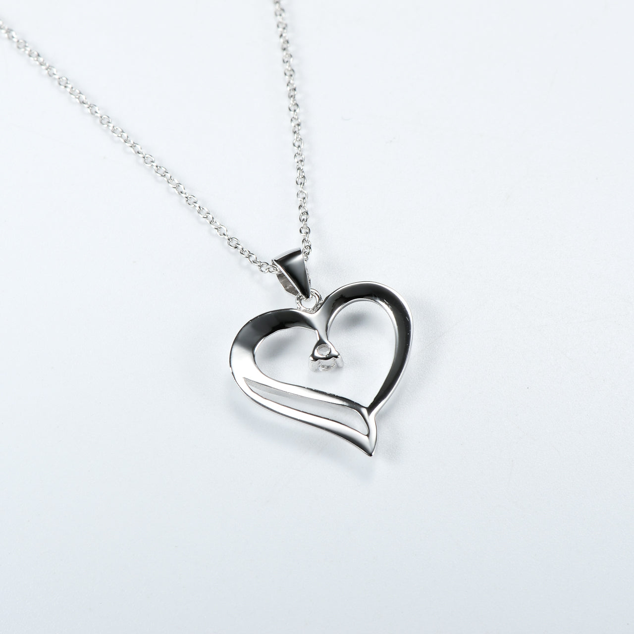 Heart-Shaped Necklace with 925 Sterling Silver Pendant