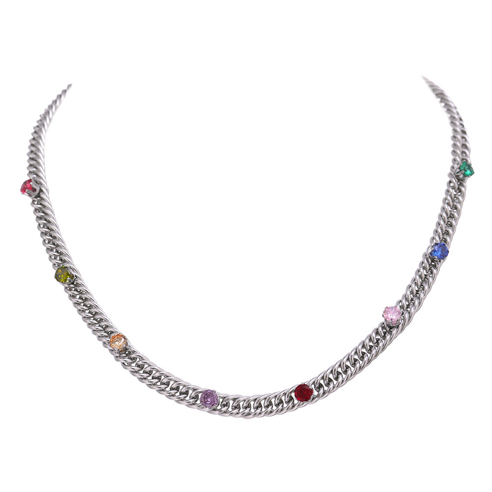 Colorful Zircon Designer Necklace