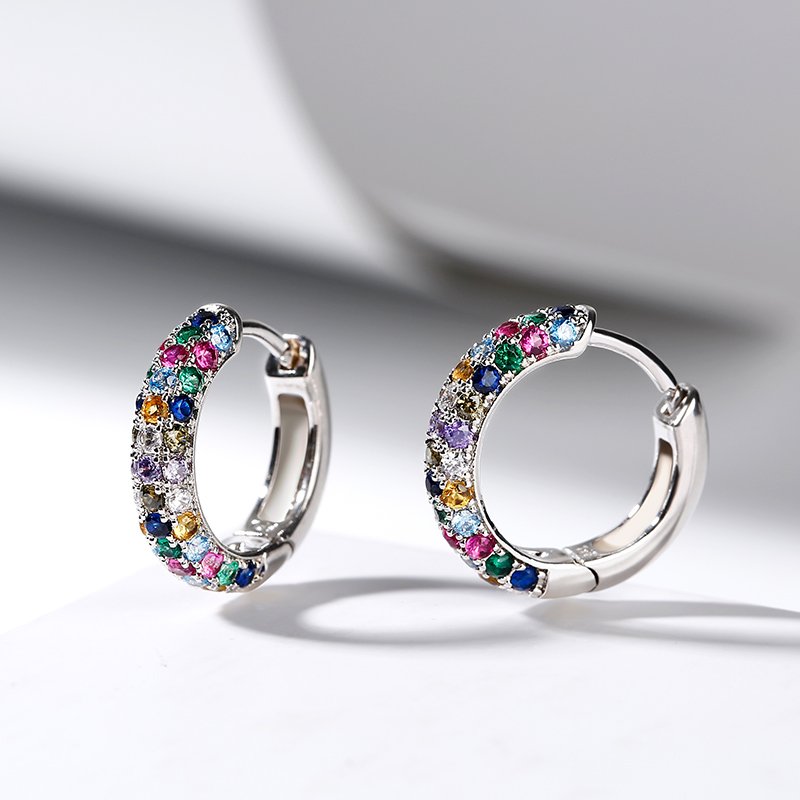 Colorful Zircon Earrings for Women's Parties