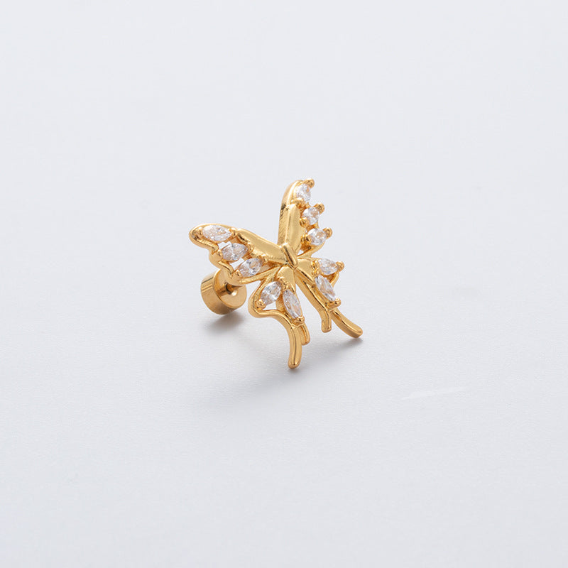 Henson Titanium Steel Butterfly Ear Cuff Earrings