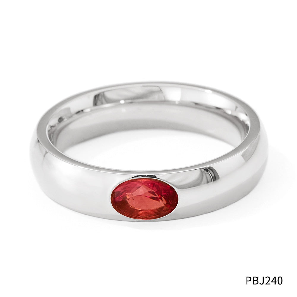 Glossy Vintage Ring with Micro-inlaid Zircon Stones