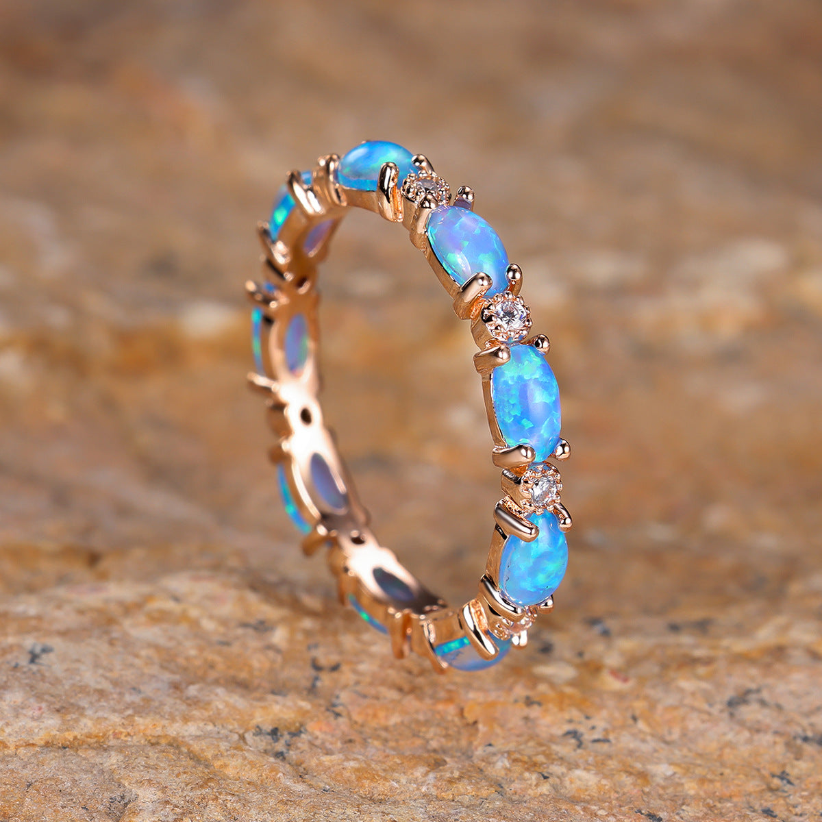 Platinum Heart-Shaped Diamond Opal Ring