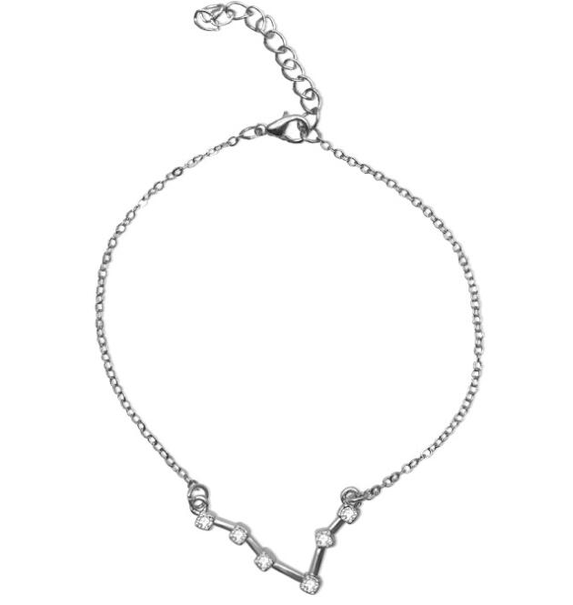 Zodiac Bracelet with Stylish Zircon Pendant