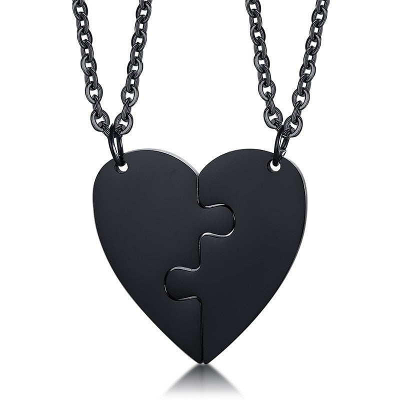 Titanium Steel Heart Friendship Pendant Jewelry Set