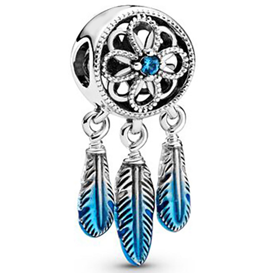 Silver Dreamcatcher with Beads and Star Charms Set