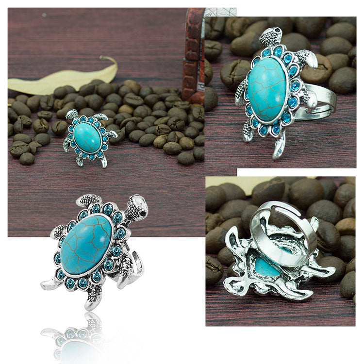 Vintage Turtle Shaped Turquoise Ring