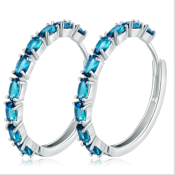 Zircon Earrings and Round Studs Set
