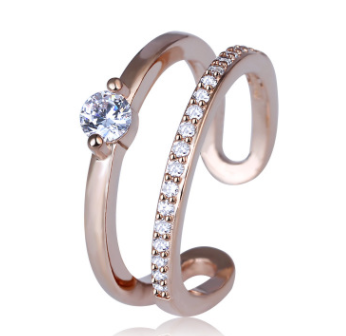 Platinum-Plated 925 Silver Ring with 3AAA Zirconia
