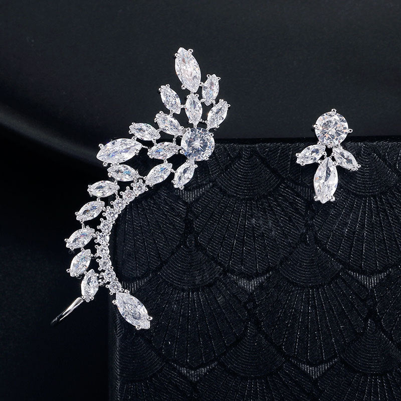 Fashionable Asymmetric Zircon Earrings for Women