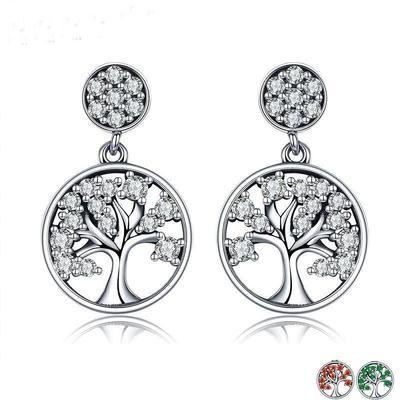 Tree of Life Silver Earrings in Sterling Silver