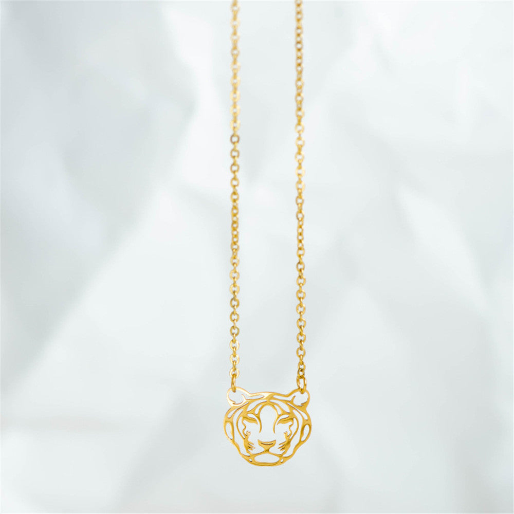 Stainless Steel Titanium Star Hollow Pendant Necklace