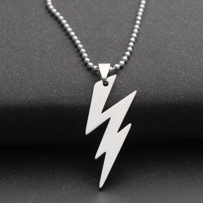 Punk Style Lightning Necklace with Stainless Steel Pendant