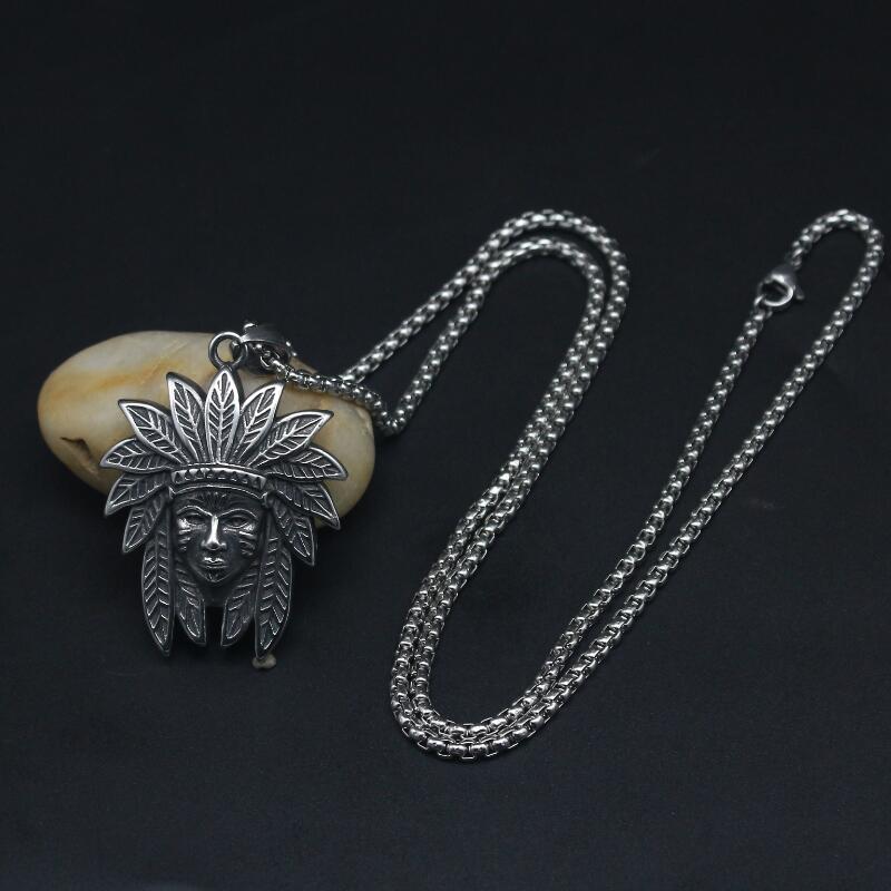 Titanium Steel Indian Necklace with Pendant
