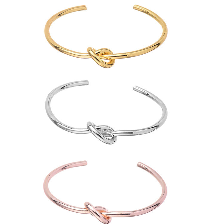 Open Knot Copper Bangle Bracelet