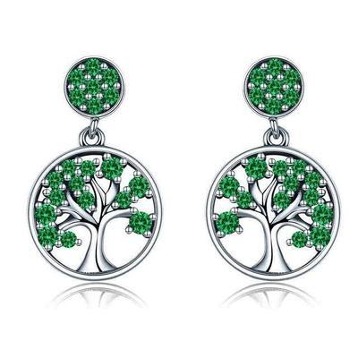 Tree of Life Silver Earrings in Sterling Silver