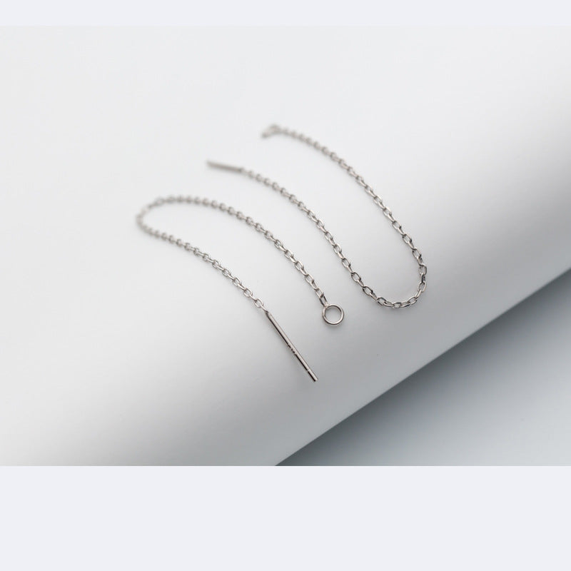 Silver Pendant Earrings with Tassel Design