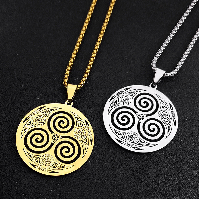 Men's Stainless Steel Pendant Box Chain Necklace