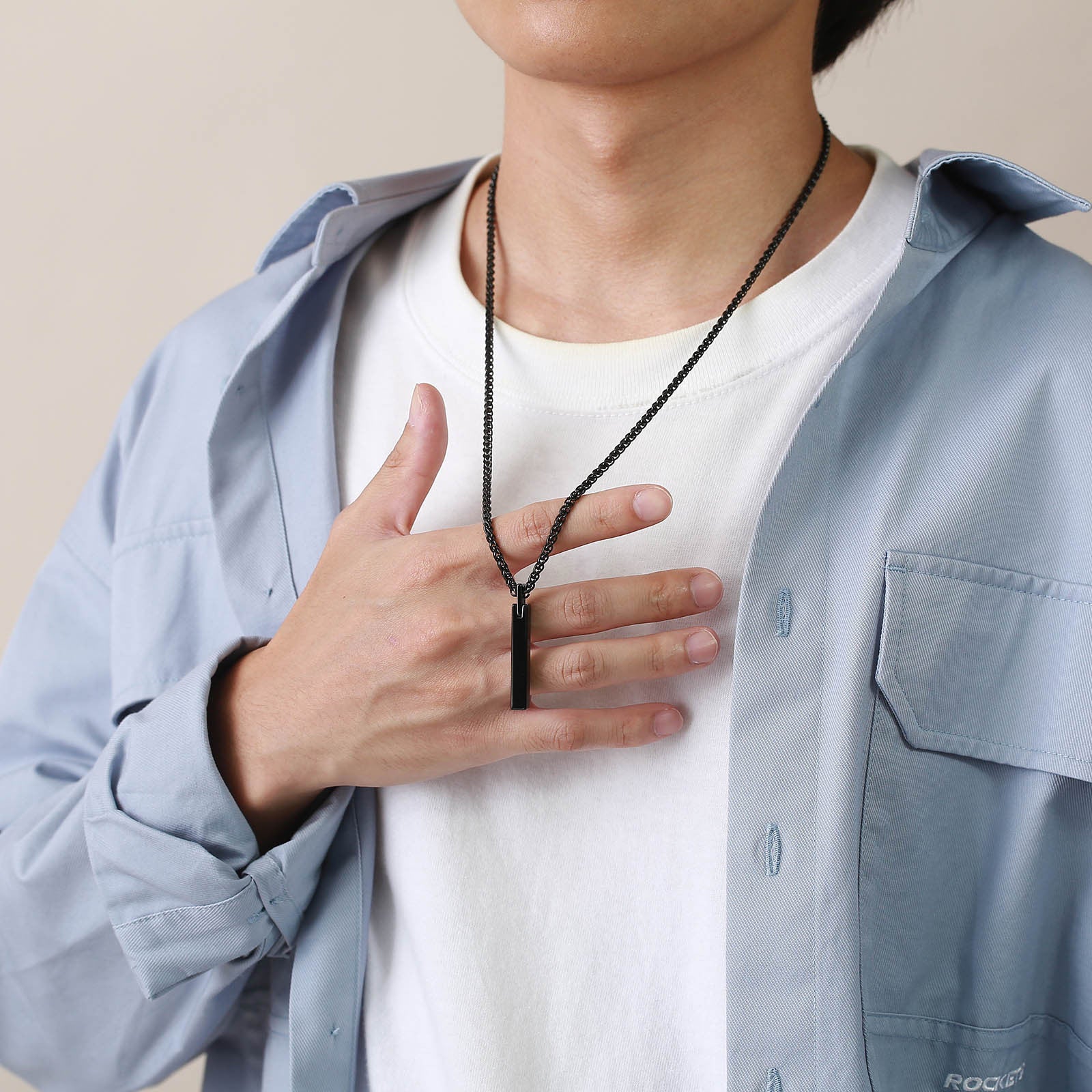 Minimalist Men's Tungsten Steel Pendant Necklace PN-703