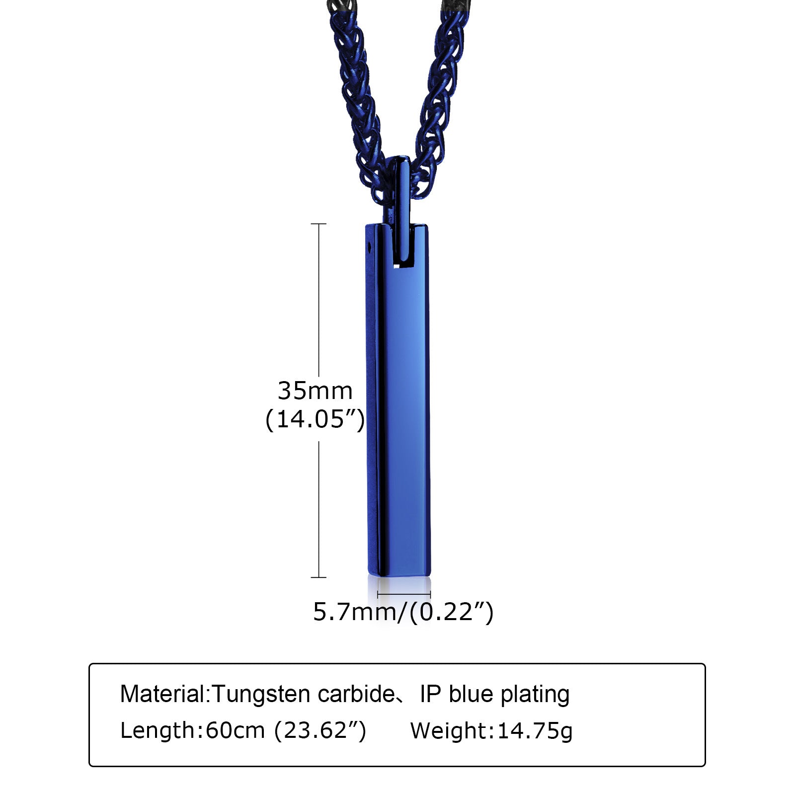 Minimalist Men's Tungsten Steel Pendant Necklace PN-703
