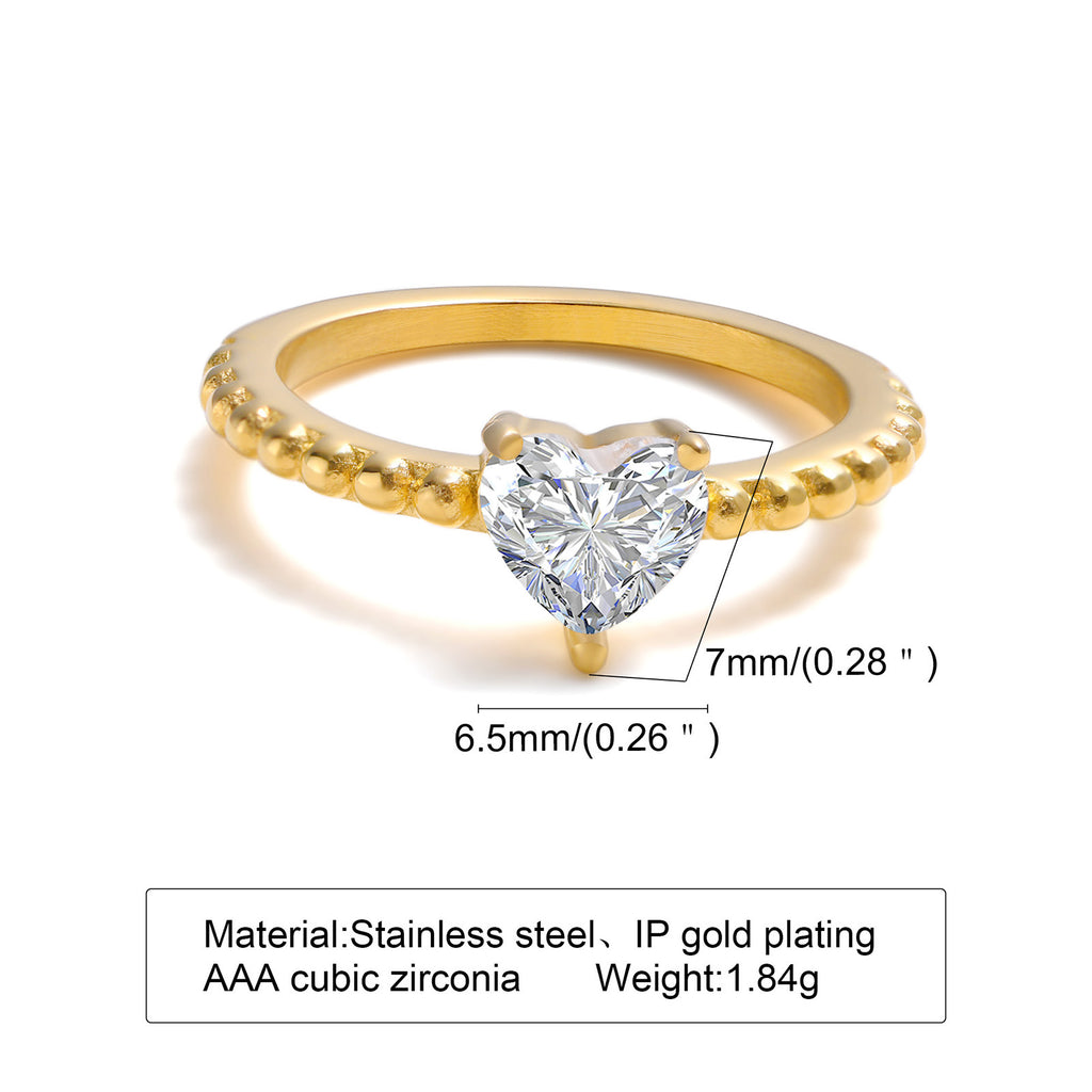 Zircon Gold Ring for Women