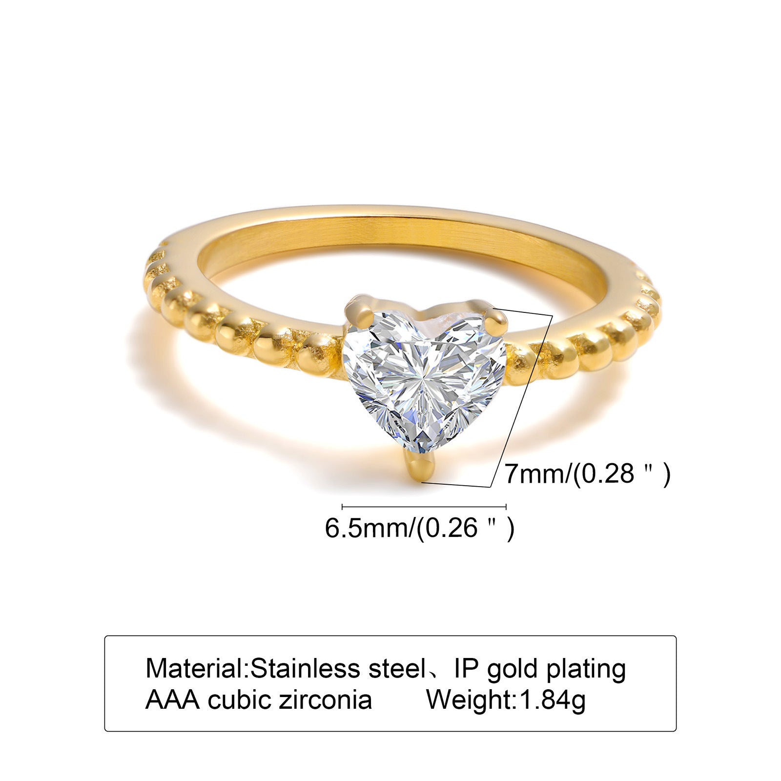Zircon Gold Ring for Women