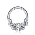 MissNity 16G 8mm Snake Clicker Septum Ring 316l Surgical Steel Hinged Daith Hoop Earring Cartilage Piercing Jewelry for Women Men