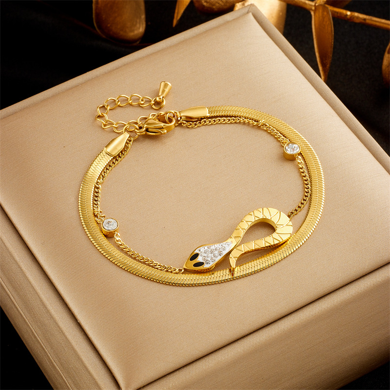 Double-layer Snake-shaped Stainless Steel Bracelet