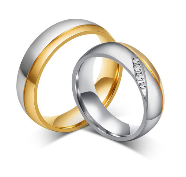 Engagement Ring, Couple Ring, Micro-Paved Titanium Ring