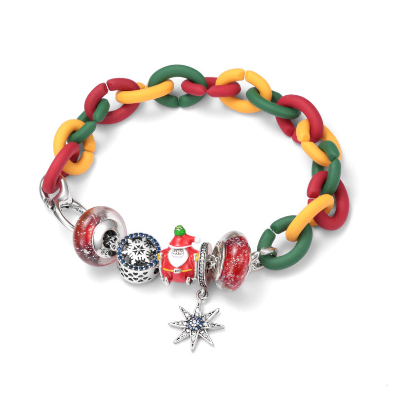 Magic Charms Christmas Snowflake Bead Bracelet S925 Silver