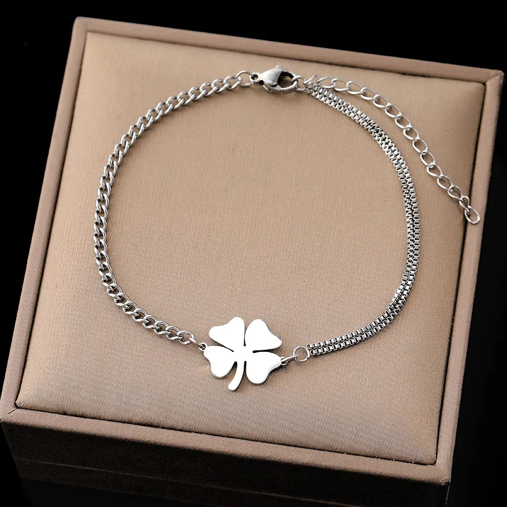 Love Clover Titanium Steel Bracelet