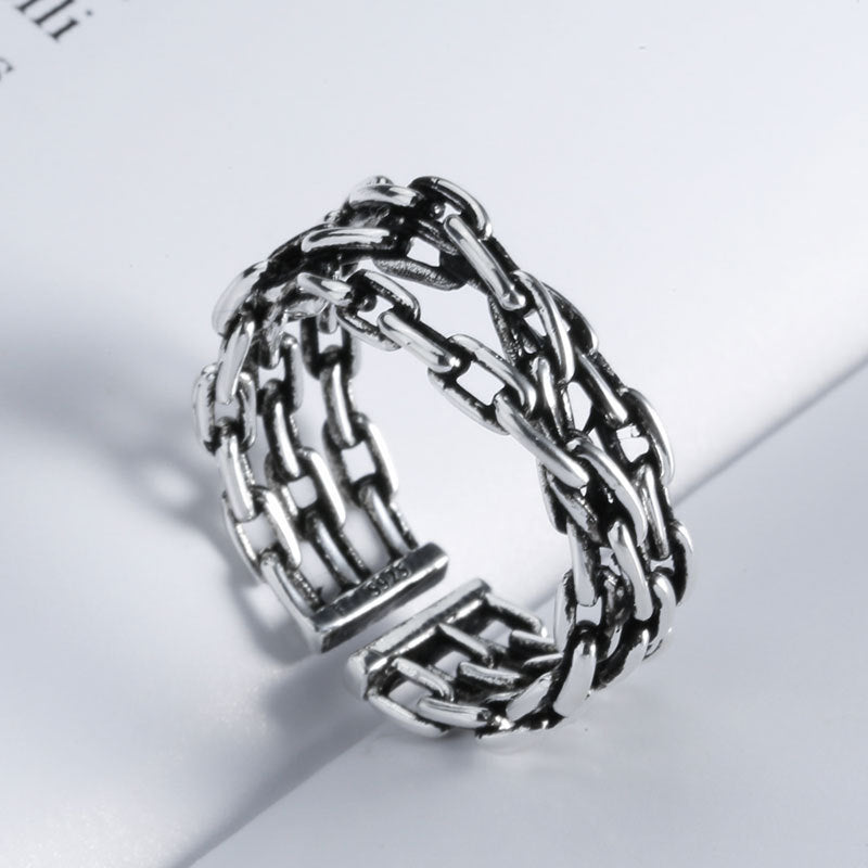 Vintage Adjustable Woven Latch Ring