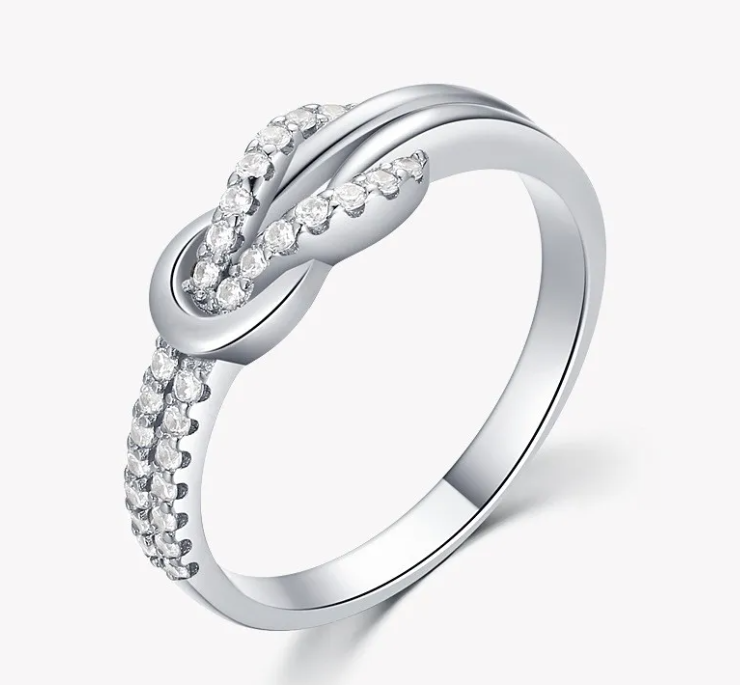 Elegant Silver Knot Ring