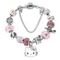 Pink Cute Adjustable Stainless Steel Bracelet - Classic Cartoon Design Jewelry Chain Adorable Christmas Gift for Her with Gift Box