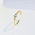 18k Platinum Plated Women's Imitation Aquamarine Ring