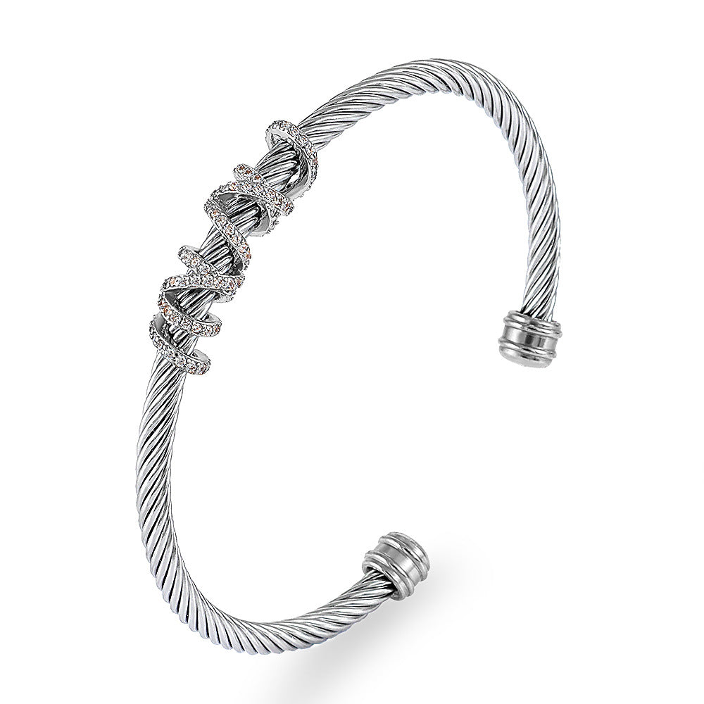 Titanium Steel Braided Cable Bracelet