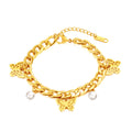 Titanium Steel Bracelet with Pearl Butterfly Design